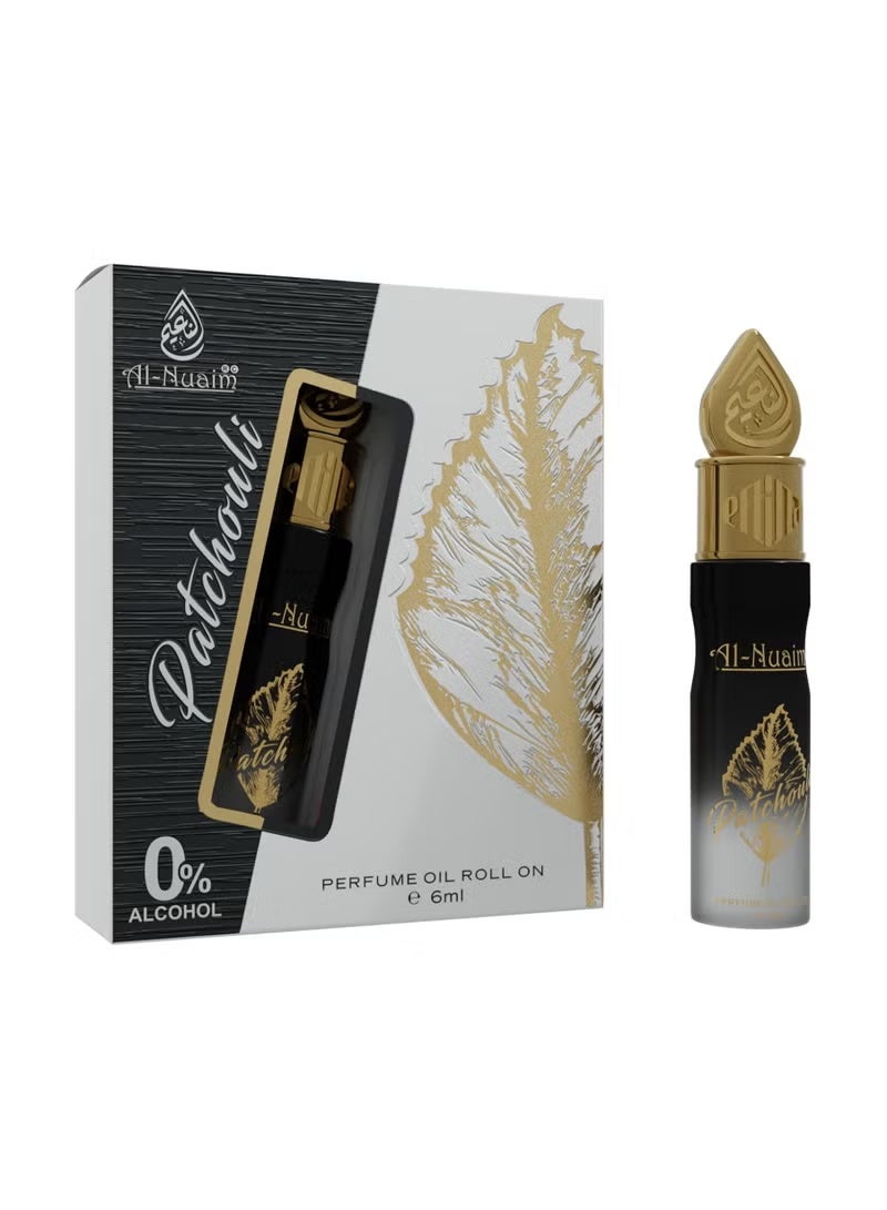 أل نواعم عطر الباتشولي من النعيم، رول أون 6 مل | زيت عطري مركز للجنسين، خالٍ من الكحول | عطر يدوم طويلاً، منعش، ترابي، وخشبِي للرجال والنساء | حجم مناسب للجيب - Image 1