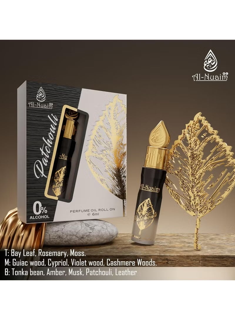 أل نواعم عطر الباتشولي من النعيم، رول أون 6 مل | زيت عطري مركز للجنسين، خالٍ من الكحول | عطر يدوم طويلاً، منعش، ترابي، وخشبِي للرجال والنساء | حجم مناسب للجيب - Image 2