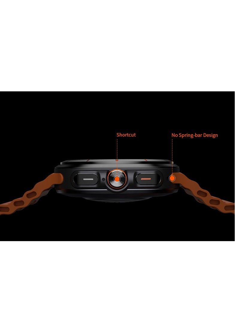 Generic - For Samsung Galaxy Watch 7 Ultra GPS NFC Compass Smart Watch Outdoor Sport Man AMOLED 466*466 Galaxy Watch 6 Upgraded Smartwatch(Orange) - Image 1