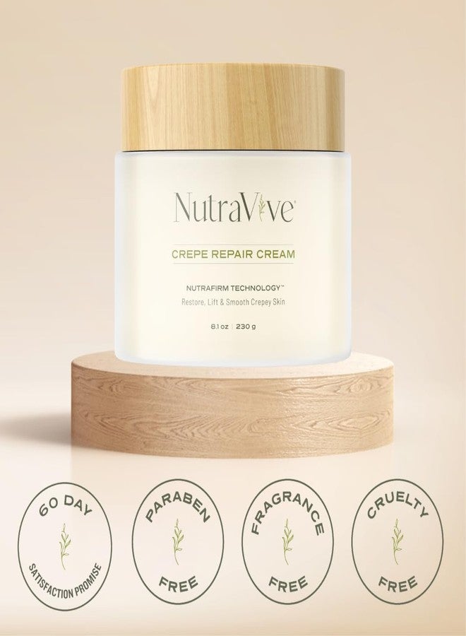 NutraVive Crepe Repair Cream - Anti-Aging Treatment - 8.1 Oz - Restore, Lift, Tighten & Smooth - Collagen Boosting Body, Neck & Face - Crepey Skin Cream for Aging Skin - Image 4