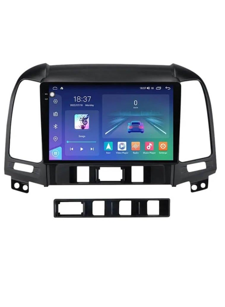 ستيريو سيارة أندرويد لشركة هيونداي سانتا في 2006 2007 2008 2009 2010 2011 2012 2 جيجابايت رام 32 جيجابايت روم 9 بوصة يدعم أبل كاربلاي، ميرورلينك واي فاي بي تي، شاشة لمس IPS مع كاميرا AHD متضمنة - Image 1