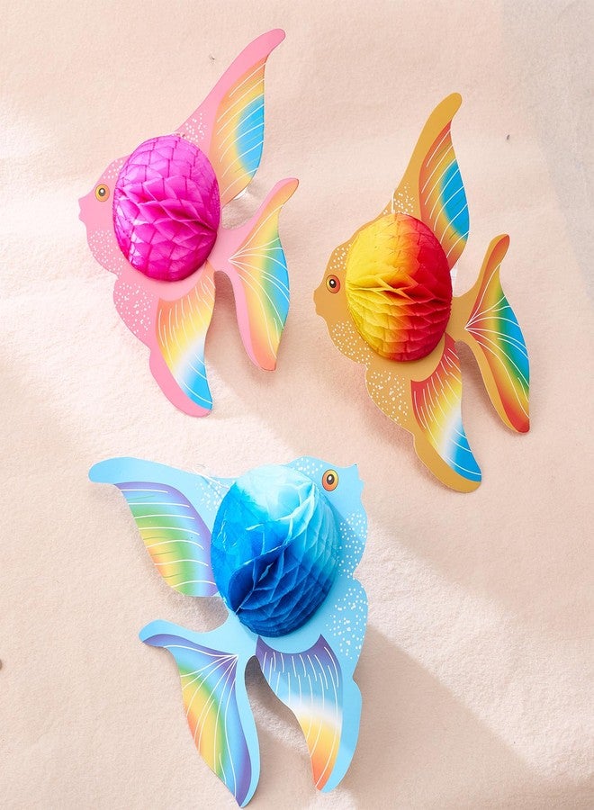 Hftjtsa 12PCS Tropical Fish Party Decorations Supplies Under The Sea Party Decorations Tropical Fish Honeycomb Hanging Centerpiece Mermaid Creatures Decor for Beach Luau Hawaiian Baby Shower Birthday Party - Image 4