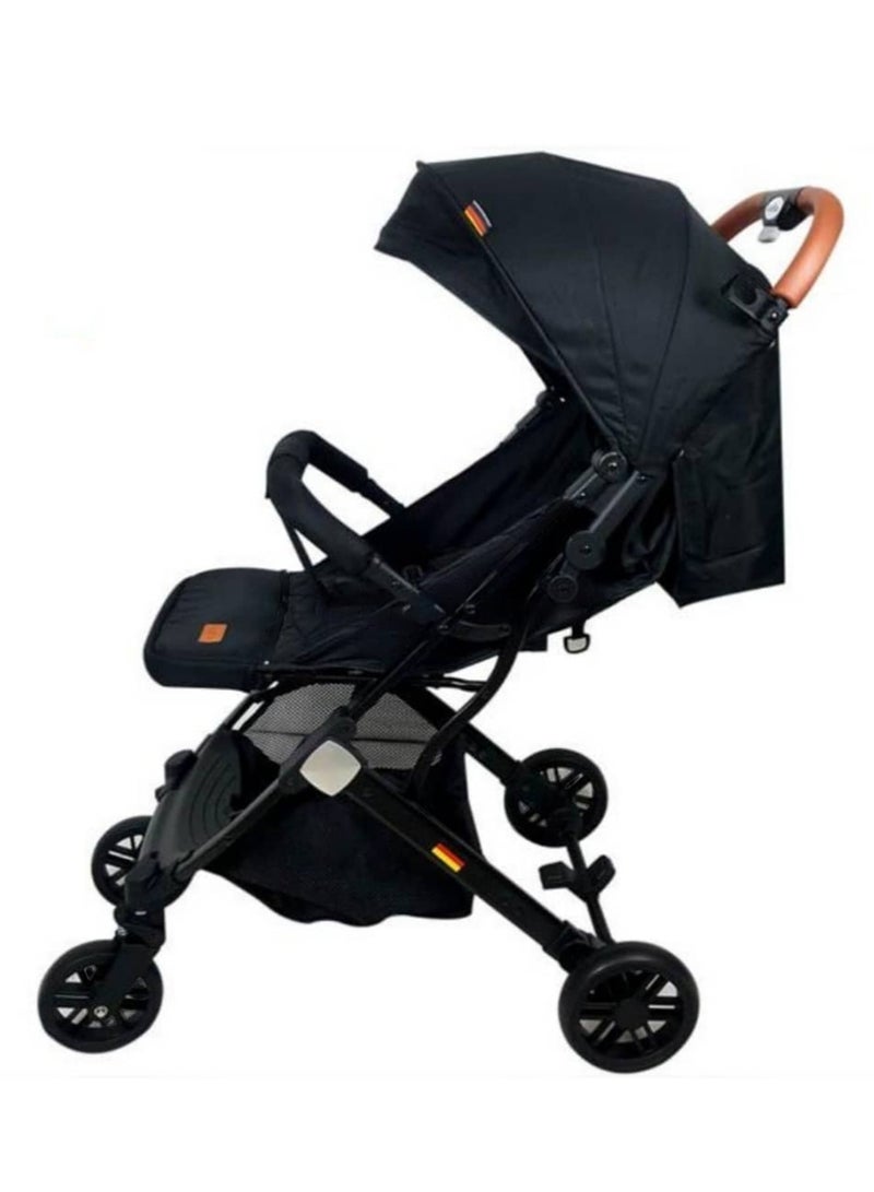 Reko Baby Kids Travel Stroller Baby stroller 5-point seat belts Adjustable Backrest Reversible Lightweight Self Folding Baby Stroller, with One Hand Gravity Fold Grey Official M13-65-K8 (Black) - Image 2