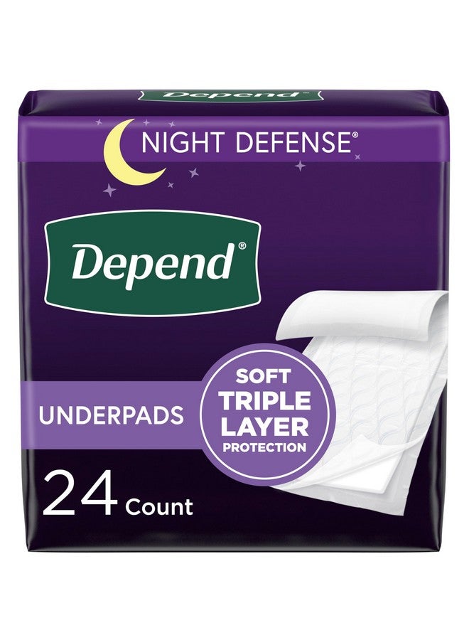 Depend Underpads, Disposable Incontinence Bed Pads for Adults, Slip Resistant, 36"x 21", 24 Count (2 Packs of 12) (Packaging May Vary) - Image 1