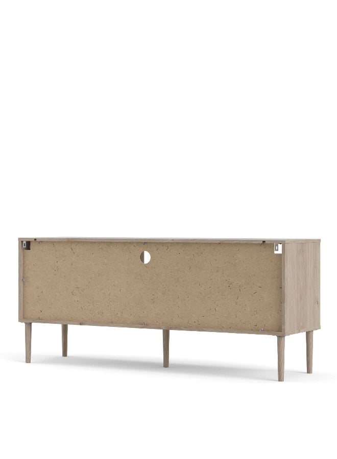 Rome 2-Sliding Door TV Unit Jackson Hickory Oak and Matt Black 63.2 x 147.4 x 40.2 cm 66304HLGM - Image 3