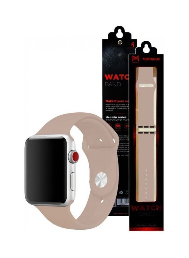 NIBEMINENT Silicone Replacement Band For Apple Watch 42/44mm Walnut - Image 2