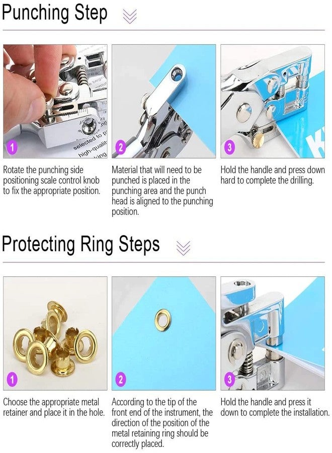 Digital Craft Eyelet Installation Tool Kit – Heavy-Duty Leverage Pliers with Button Mold & 100 Color Eyelets for Fabric, Leather, Canvas & DIY Crafts - Image 5