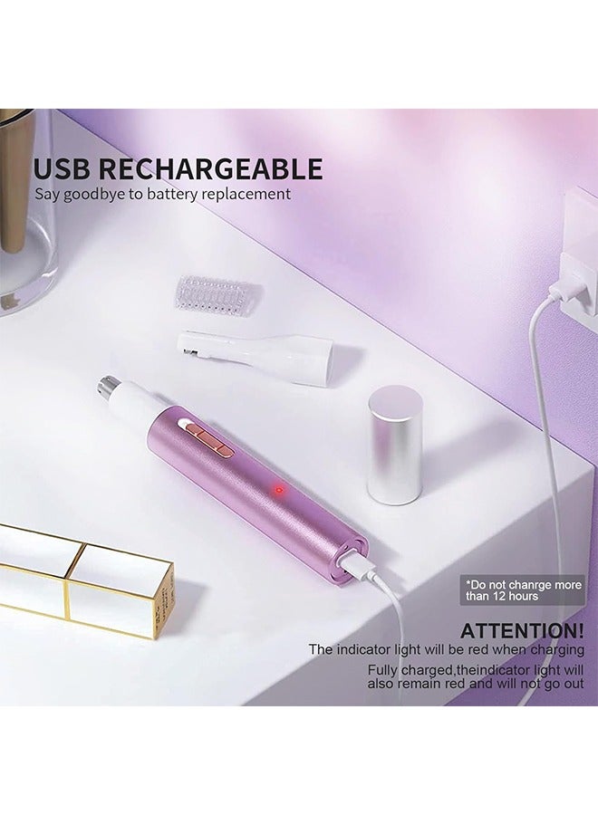 عام ماكينة تشذيب شعر الأذن والأنف للنساء والرجال، 2025 قابلة لإعادة الشحن 2 في 1 ماكينة تشذيب شعر الحواجب والوجه الاحترافية بدون ألم مع محرك قوي وشفرات مزدوجة الحواف سهلة التنظيف - Image 2