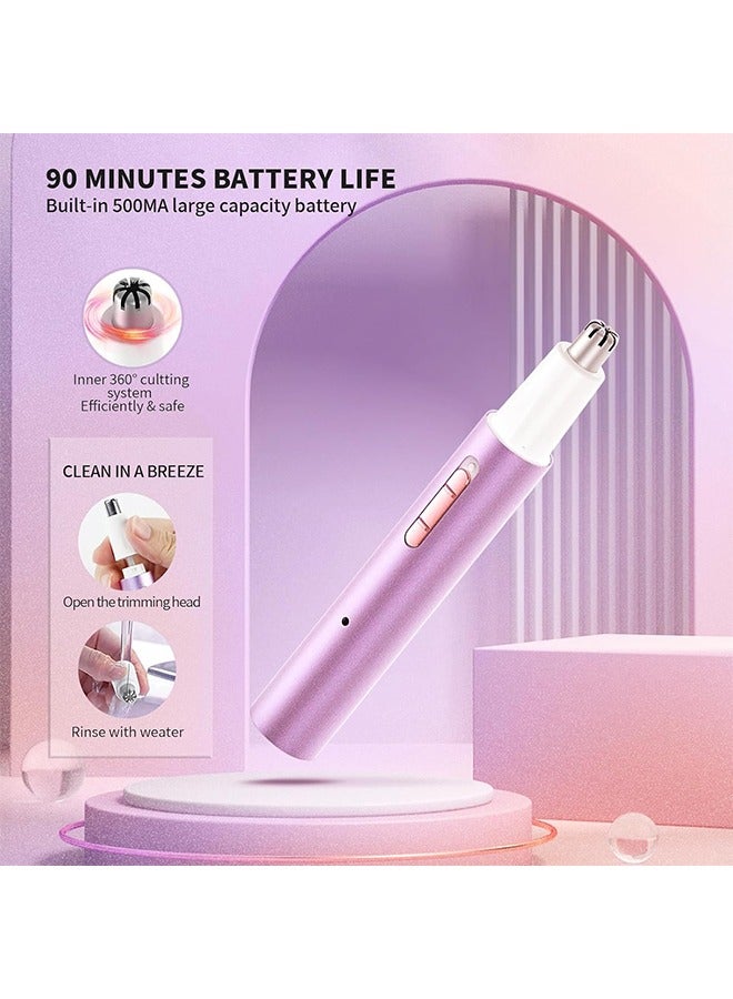 عام ماكينة تشذيب شعر الأذن والأنف للنساء والرجال، 2025 قابلة لإعادة الشحن 2 في 1 ماكينة تشذيب شعر الحواجب والوجه الاحترافية بدون ألم مع محرك قوي وشفرات مزدوجة الحواف سهلة التنظيف - Image 3