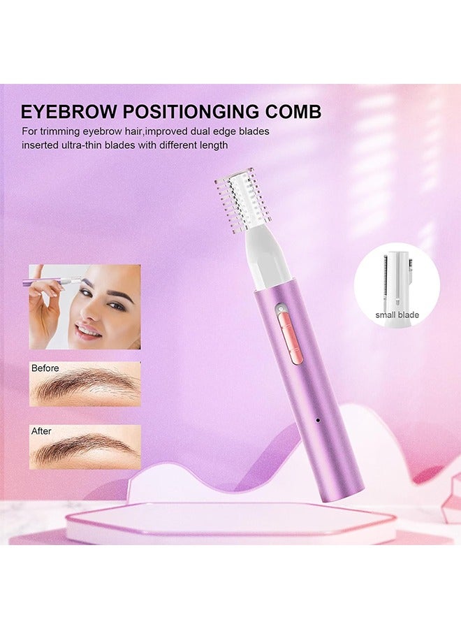 عام ماكينة تشذيب شعر الأذن والأنف للنساء والرجال، 2025 قابلة لإعادة الشحن 2 في 1 ماكينة تشذيب شعر الحواجب والوجه الاحترافية بدون ألم مع محرك قوي وشفرات مزدوجة الحواف سهلة التنظيف - Image 4