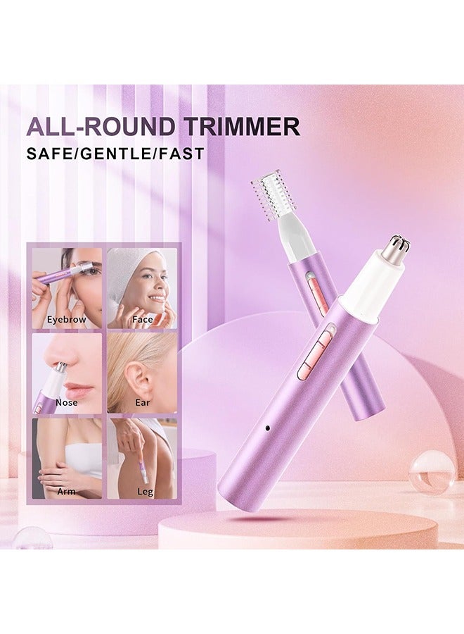عام ماكينة تشذيب شعر الأذن والأنف للنساء والرجال، 2025 قابلة لإعادة الشحن 2 في 1 ماكينة تشذيب شعر الحواجب والوجه الاحترافية بدون ألم مع محرك قوي وشفرات مزدوجة الحواف سهلة التنظيف - Image 5
