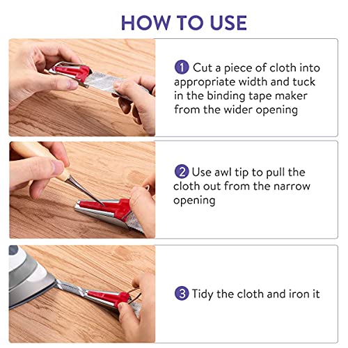 Hilitand 5pcs Bias Tape Makers Set Fabric Tape Maker Tool Set DIY Sewing Quilting Bias Binding Maker 6MM/9MM/12MM/18MM/25MM - Image 4