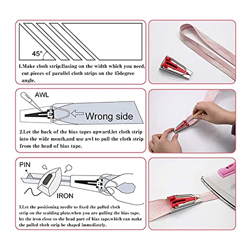 Hilitand 5pcs Bias Tape Makers Set Fabric Tape Maker Tool Set DIY Sewing Quilting Bias Binding Maker 6MM/9MM/12MM/18MM/25MM - Image 2