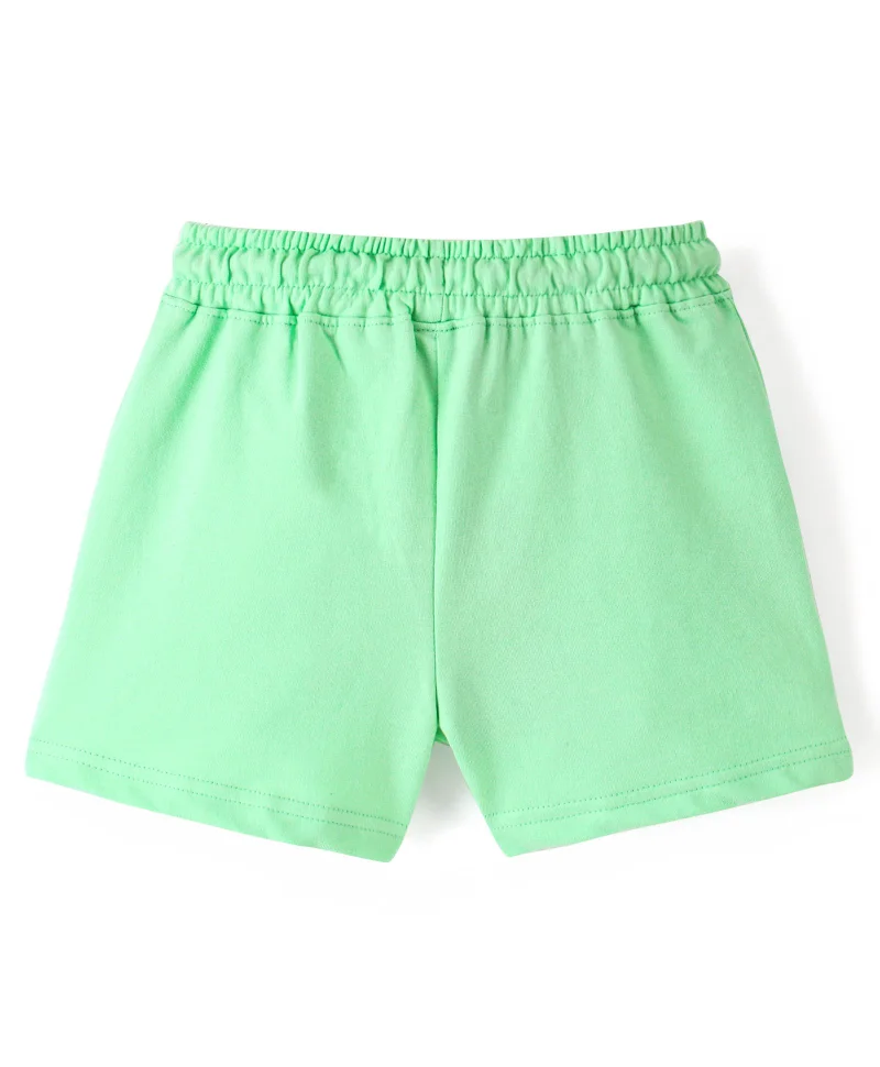Pine Kids Pine Kids 100% Cotton Knit Above Knee Length Shorts Awesome Print - Light Green