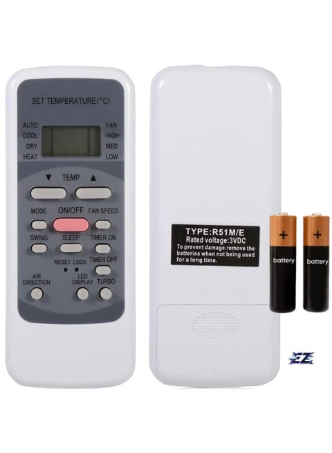 Universal Remote Control Replacement for Midea Air Conditioner (Type: R51M/E) - Easy to Use, No Setup Required, Fully Compatible, Battery Included