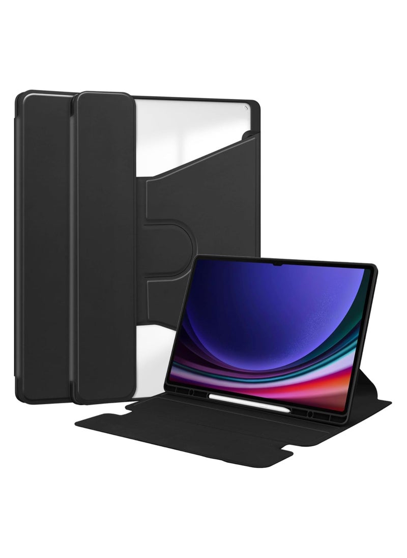General - Case Compatible with Samsung Galaxy Tab S10 Ultra 14.6 Inch 2024 Tablet Leather Case with Pencil Holder 360° Rotating Swivel Stand - Image 1