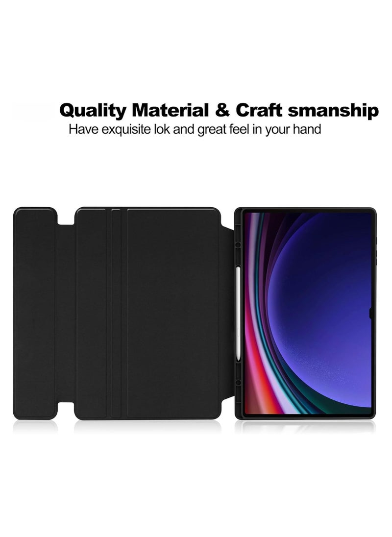 General - Case Compatible with Samsung Galaxy Tab S10 Ultra 14.6 Inch 2024 Tablet Leather Case with Pencil Holder 360° Rotating Swivel Stand - Image 1