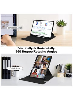 General Case Compatible with Samsung Galaxy Tab S10 Ultra 14.6 Inch 2024 Tablet Leather Case with Pencil Holder 360° Rotating Swivel Stand  - Image 4