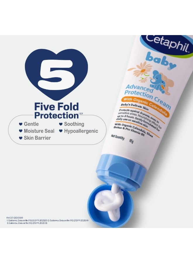 Cetaphil Baby Cream, Face & Body Moisturizing Cream | Advance Protection | Gentle & Soft with Organic Calendula 85gm - Image 5