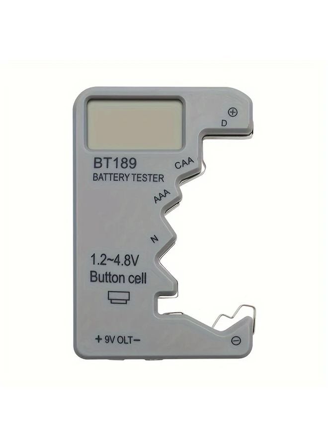 Gray Portable Digital Battery Tester LCD Display Easy to Use Industrial Grade - Image 1