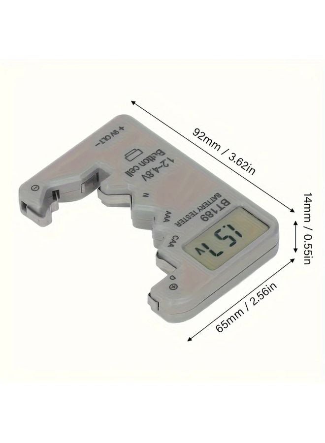 Gray Portable Digital Battery Tester LCD Display Easy to Use Industrial Grade - Image 5