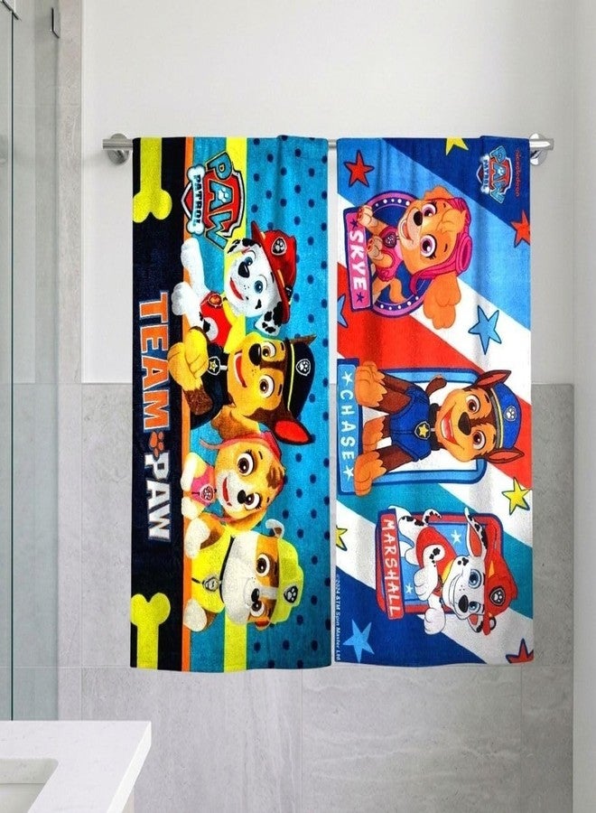 Athom Living Paw Patrol Themed Kids Bath Towel 60x120cm, 350 GSM, Soft & Absorbent, Multicolor, Perfect for Boys and Girls, Fun & Vibrant Design, Pack of 2 - Image 1