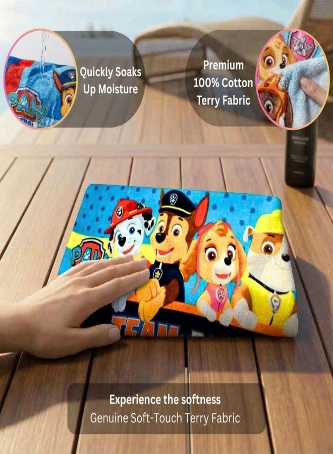 Athom Living Paw Patrol Themed Kids Bath Towel 60x120cm, 350 GSM, Soft & Absorbent, Multicolor, Perfect for Boys and Girls, Fun & Vibrant Design, Pack of 2 - Image 4