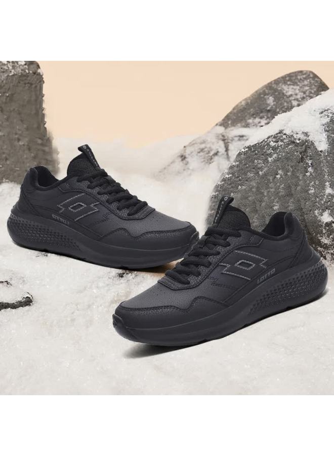 Lotto Men's Winter Casual Shoes Fleece Lined Warm Running Shoes Cushioned Rebound Sports Shoes 8837m Black Size 40 - Image 4