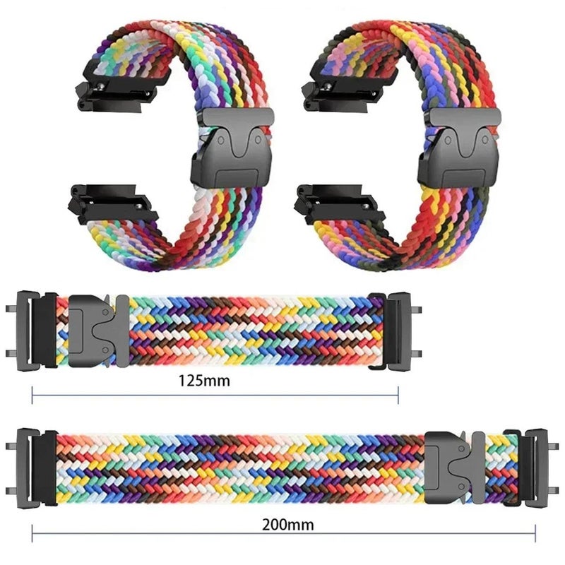 erorex For Amazfit T-Rex Pro Parachute Snap Buckle Braided Watch Band(Rainbow) - Image 3