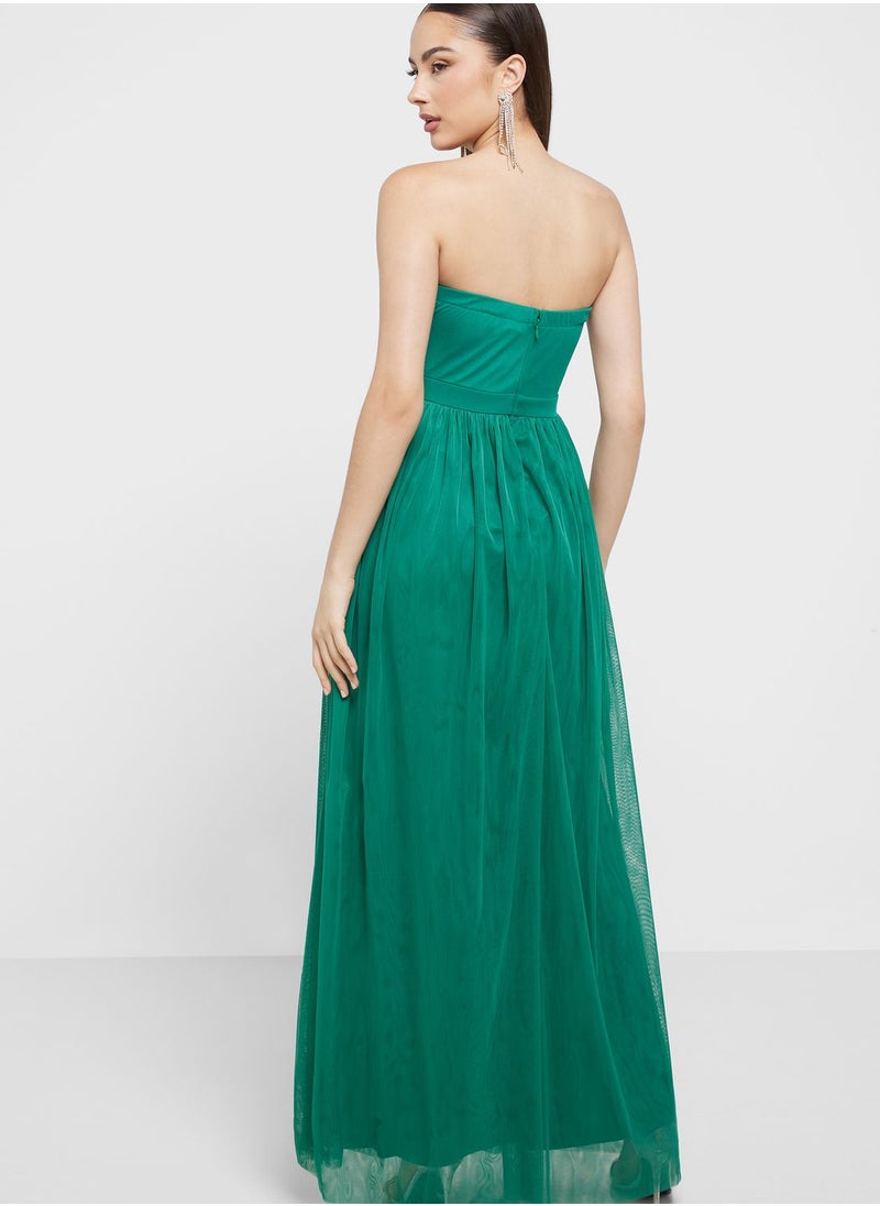 TFNC - Bardot Plisse Dress - Image 1
