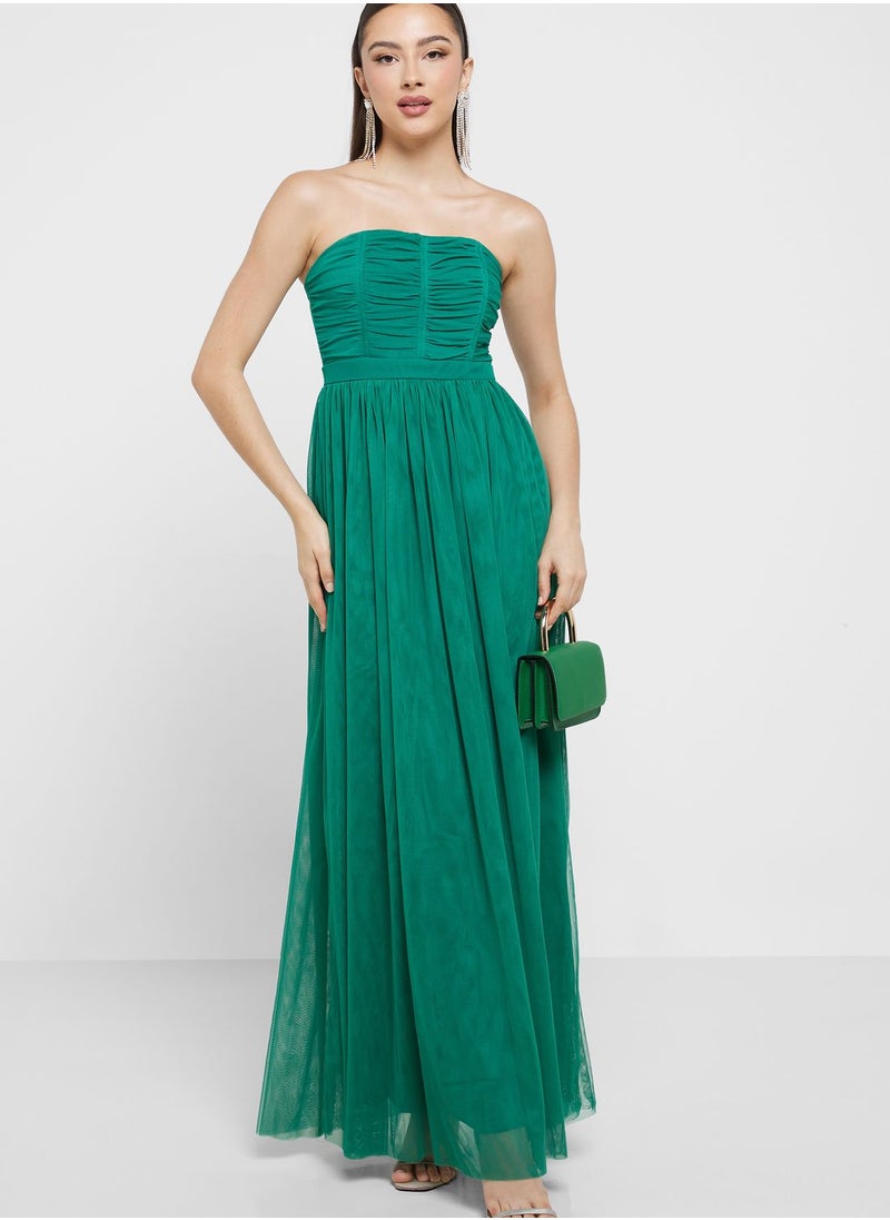 TFNC - Bardot Plisse Dress - Image 1