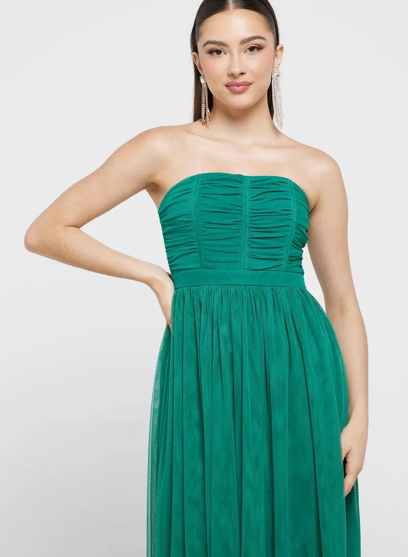 TFNC Strapless Emerald Dress