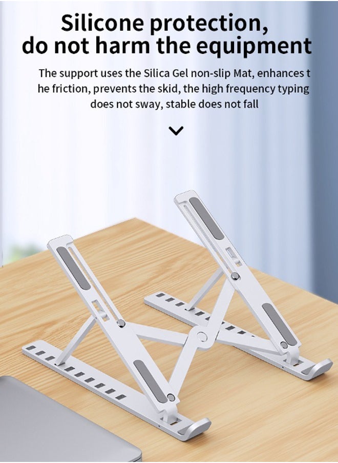 Generic - Portable Laptop Stand for Desk with Large Anti-Slip Pads - Adjustable 7 Angles Computer Riser - Foldable Laptop Holder Compatible 10-15.6” Laptops - Image 1