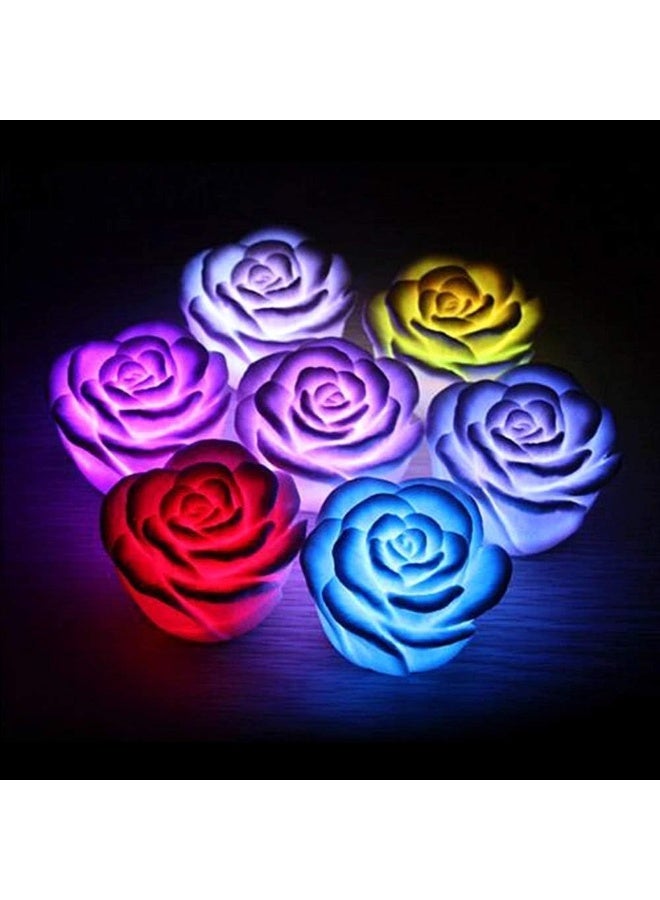 6Pcs Romantic Changing LED Flickering illumination Rose Flower Candle Night Light Home Decoration Lights - Image 3
