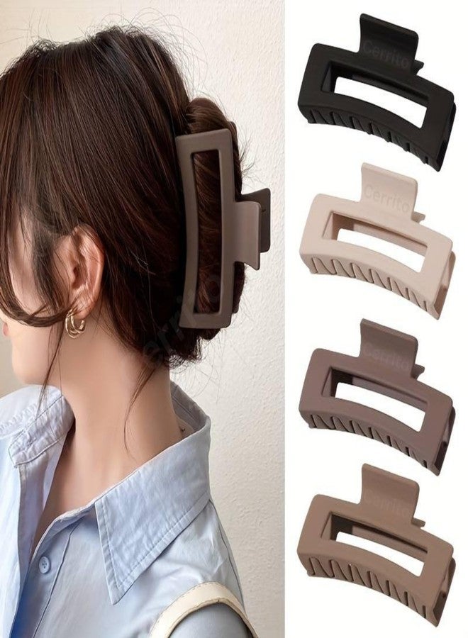 Cerrito Hair Claw Clips for Women Girls - 3 Pcs Large Strong Hold Clamps for Thick Thin Hair, Matte Nonslip Jaw Clips, Neutral Butterfly Claw, Styling, Hair Accessories, Ponytail Holder, Multicolor - Image 1