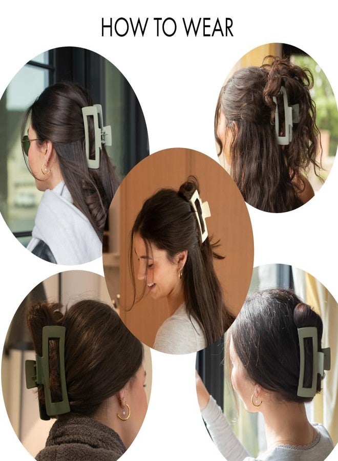 Cerrito Hair Claw Clips for Women Girls - 3 Pcs Large Strong Hold Clamps for Thick Thin Hair, Matte Nonslip Jaw Clips, Neutral Butterfly Claw, Styling, Hair Accessories, Ponytail Holder, Multicolor - Image 4