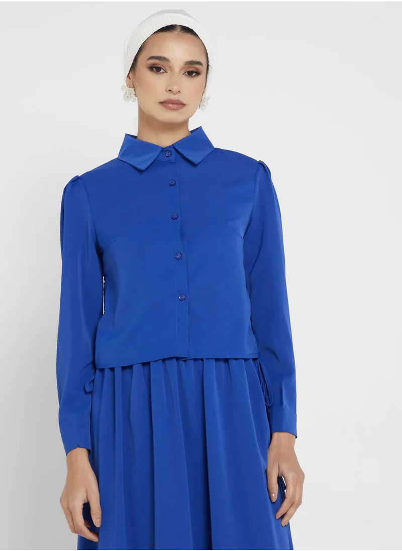 Khizana 2 Piece Button Top And Skirt Set
