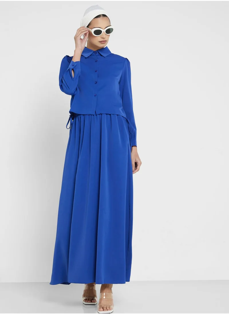 Khizana 2 Piece Button Top And Skirt Set
