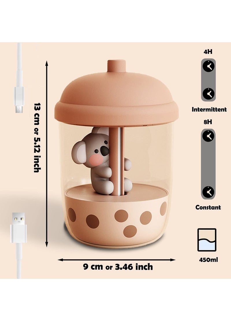 SYOSI SYOSI Lovely Portable Humidifier, Mini Cool Mist Humidifier with Koala Theme, USB Personal Humidifier Auto Shut Off, Ultra Quiet (450ml)  - Image 2