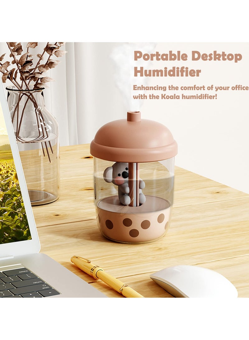 SYOSI SYOSI Lovely Portable Humidifier, Mini Cool Mist Humidifier with Koala Theme, USB Personal Humidifier Auto Shut Off, Ultra Quiet (450ml)  - Image 3