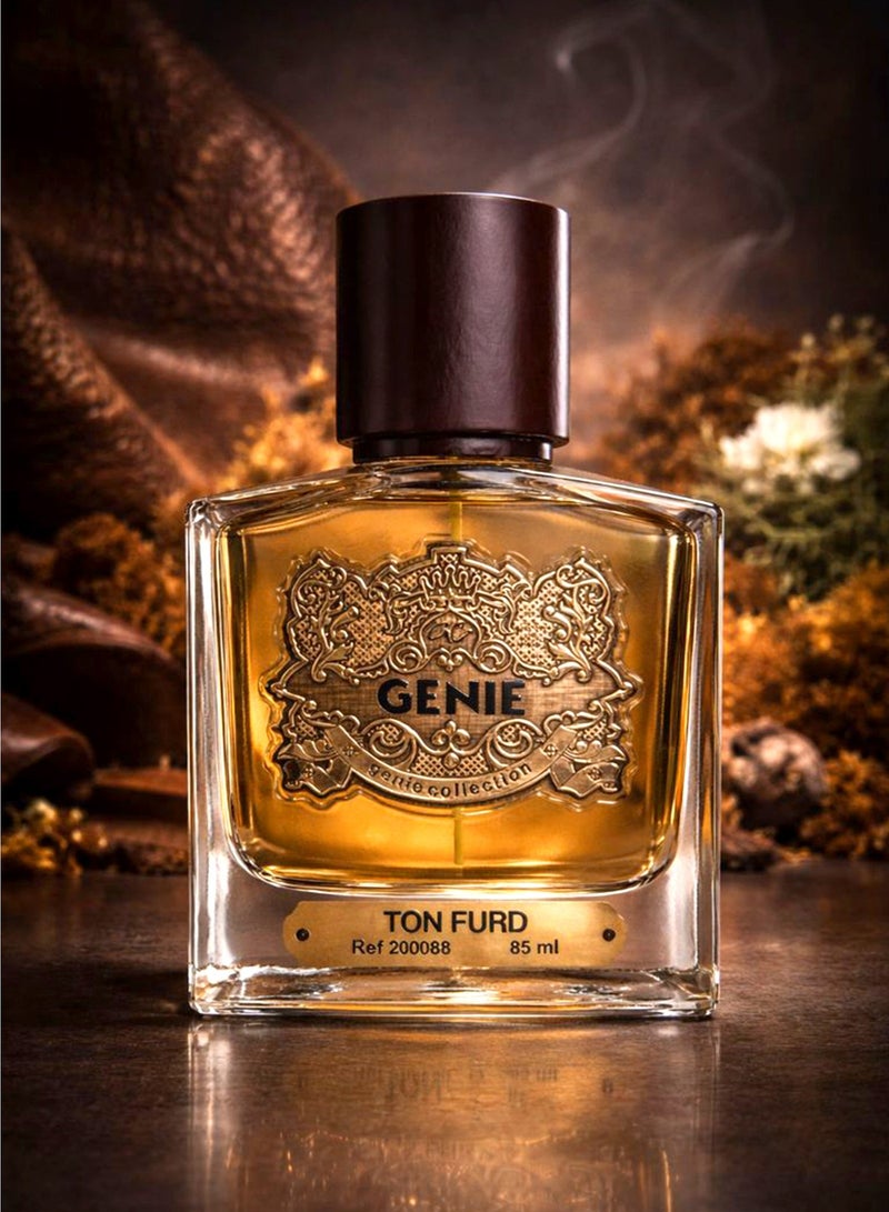 Genie Collection Luxury Perfume for Men Genie Collection Ton Furd Ombré Leather No. 0088 85ml | Leather Perfume for Men with Leather, Woody, Aquatic and White Floral Notes | Best Perfume for Men with a Free 5ml Travel Spray - Image 1