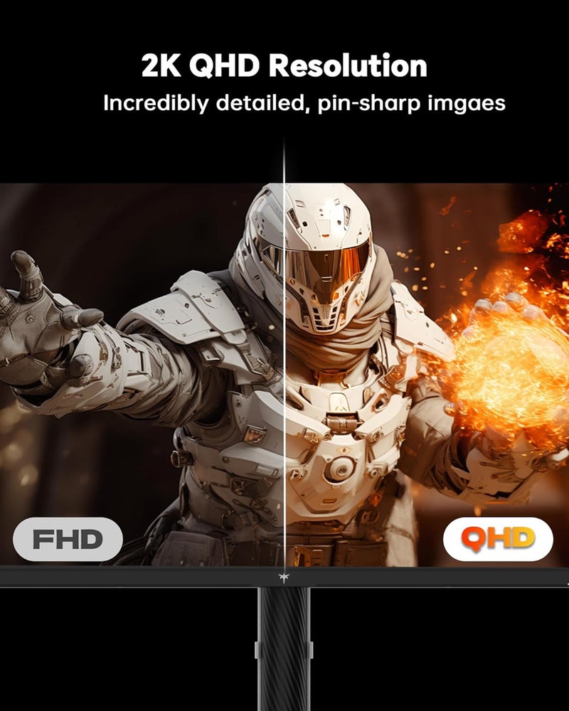 KTC 27 Inch Gaming Monitor 200Hz, 1440P Monitor with Speakers, Up to 210Hz Computer Monitors Fast IPS 1ms, 131% sRGB, Adaptive Sync, Tilt/Swivel/Pivot/Height Adjustment, HDMI DisplayPort, White H27T6 - Image 3