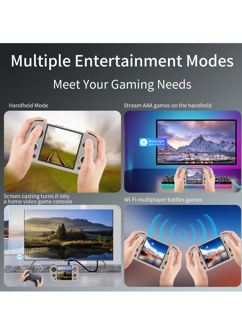 RG CubeXX Handheld Game Console H700 quad-core ARM 3.95-inch IPS screen 3800Mah WIFI Bluetooth Retro Video Players(Grey 32+128G)