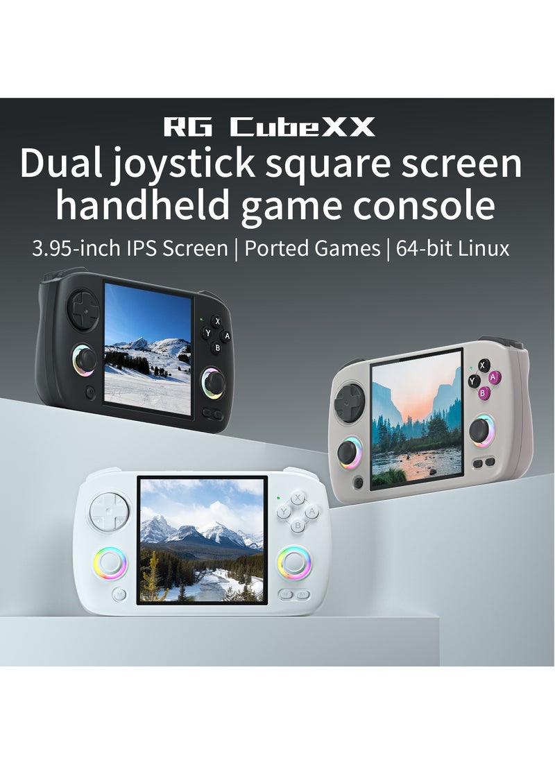 RG CubeXX Handheld Game Console H700 quad-core ARM 3.95-inch IPS screen 3800Mah WIFI Bluetooth Retro Video Players(Grey 32+128G)
