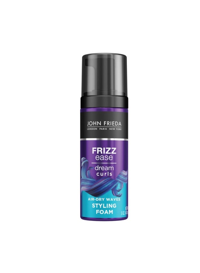 John Frieda John Frieda Frizz Ease Dream Curls Air Dry Waves Styling Foam, Curl Defining Frizz Control for Curly and Wavy Hair, 5 Ounce 