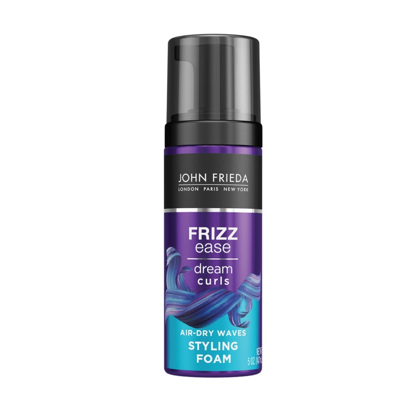 John Frieda Anti Frizz, Frizz Ease Dream Curls Air Dry Waves Styling Foam, Curl Defining Frizz Control, Hair Product for Curly and Wavy Hair, 5 Oz - Image 1