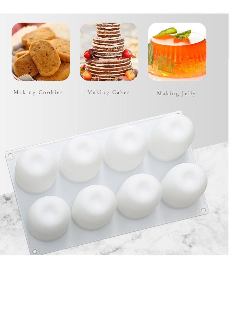 واي آند دي Silicone Molds Baking for Mousse Cake, 3D Dessert Pastry Truffle Pudding Jelly Cheesecake, Apple Shape, 8-Cavity - Image 4