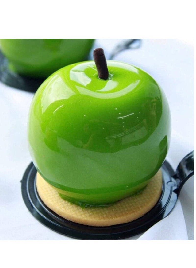 واي آند دي Silicone Molds Baking for Mousse Cake, 3D Dessert Pastry Truffle Pudding Jelly Cheesecake, Apple Shape, 8-Cavity - Image 2