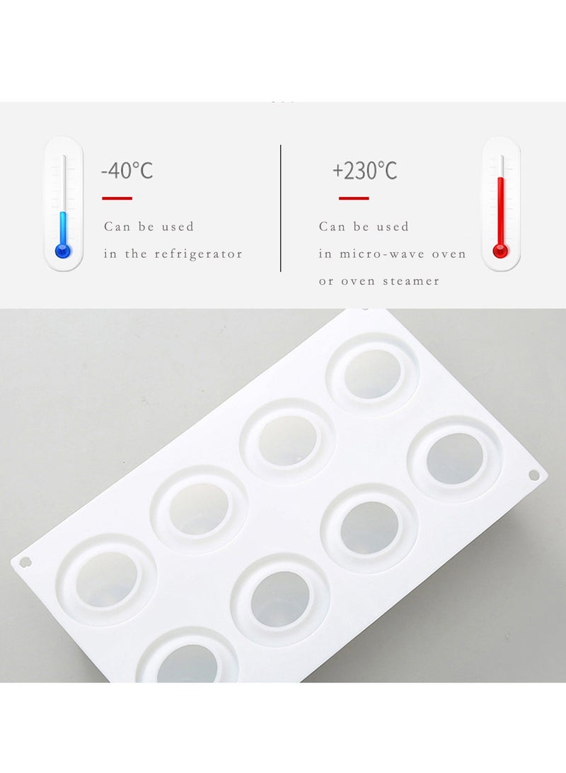 واي آند دي Silicone Molds Baking for Mousse Cake, 3D Dessert Pastry Truffle Pudding Jelly Cheesecake, Apple Shape, 8-Cavity - Image 5