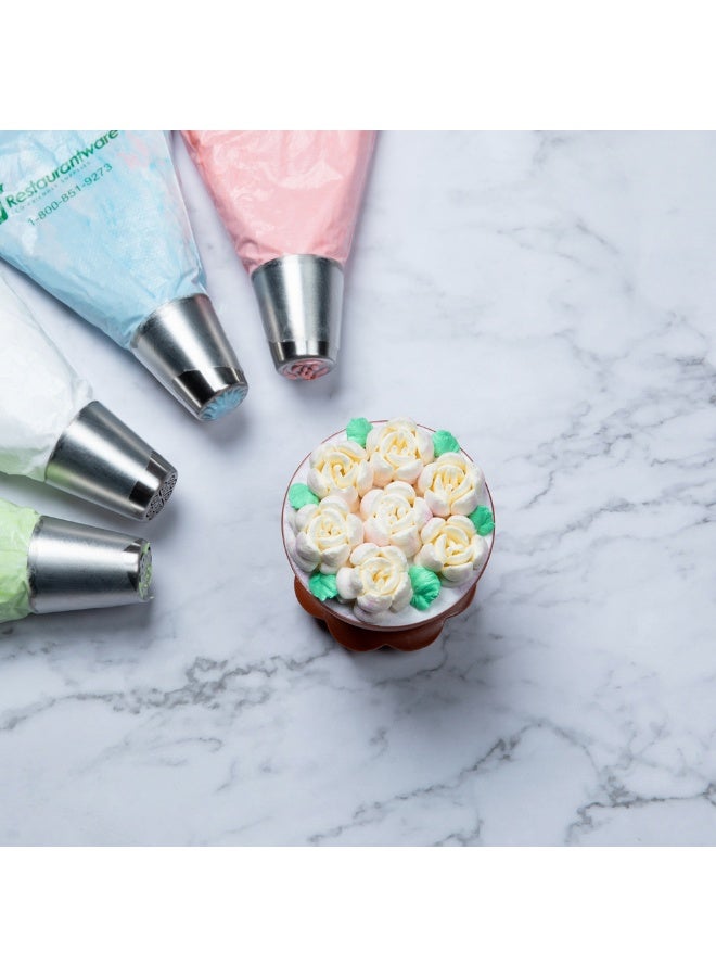 Restaurantware رأس أنابيب روسي، رأس أنابيب لتزيين كعكة الورد - #10، مقاوم للتآكل، رأس تزيين من الفولاذ المقاوم للصدأ لتزيين الكعك، قابل للغسل في غسالة الصحون، لتزيين الكب كيك، الكعك، أو البسكويت - Image 3